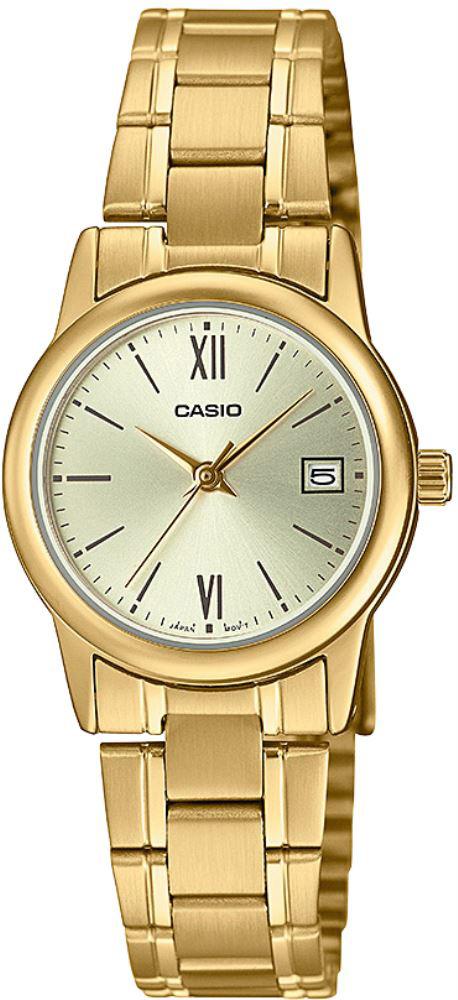 Casio LTP-v002g-9b3udf Takvimli 25 mm Altın Çelik Kordon Analog Kadın Kol Saati