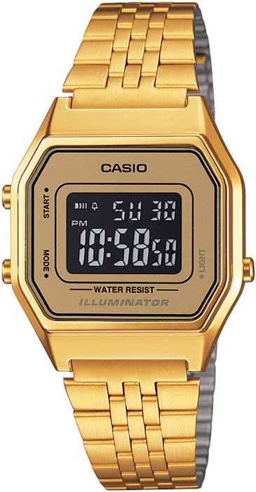 Casio LA680WGA-9BDF Takvimli 28 mm Altın Çelik Kordon Analog Kadın Kol Saati