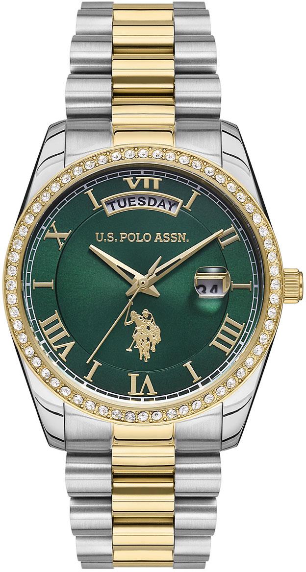 U.S. Polo Assn USPA2054-04 Takvimli 36 mm Altın-Gri Çelik Kordon Analog Kadın Kol Saati