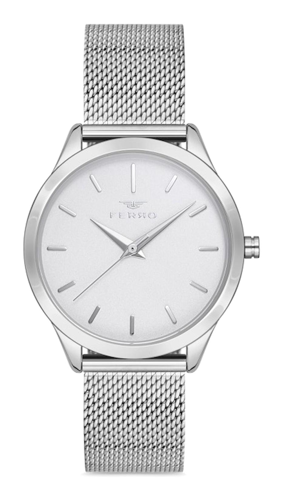 Ferro F21119C-A 36 mm Gri Metal Kordon Analog Kadın Kol Saati