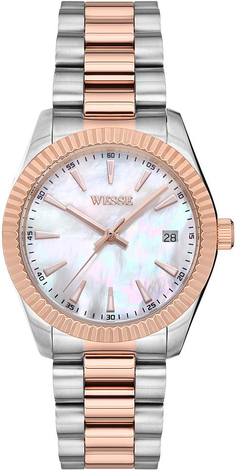 Wesse WWL301902 Takvimli 35 mm Gri-Rose Gold Çelik Kordon Analog Kadın Kol Saati