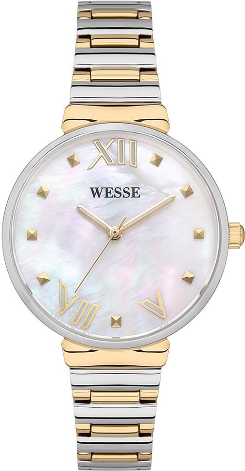 Wesse WWL302604 34 mm Altın-Gri Çelik Kordon Analog Kadın Kol Saati