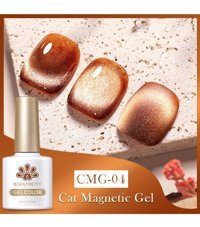 Born Pretty Jelly Amber Serisi Kedi Gözü CMG-04 Turuncu Işıltılı Kalıcı Simli Oje