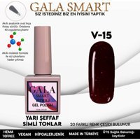 Gala Smart Vitraj V15 Bordo Işıltılı Kalıcı Simli Oje