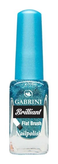 Gabrini Flat Brush B14 Mavi Işıltılı Simli Oje