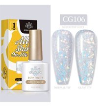 Born Pretty Silky White Serisi CG106 Gri Işıltılı Kalıcı Simli Oje