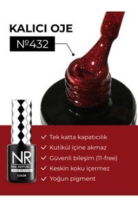 Nail Republic 432 Bordo Işıltılı Kalıcı Simli Oje