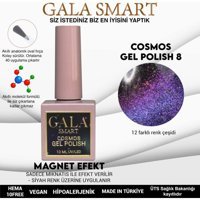 Gala Smart Cosmos Kedigözü M8 Mor Işıltılı Kalıcı Simli Oje