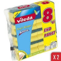 Vileda Ekonomik Paket Oluklu 16'lı Bulaşık Süngeri