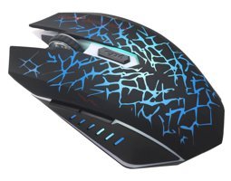 Fiauli WS214 RGB Sessiz Ergonomik Makrolu Kablosuz Siyah-Mavi Optik Gaming Mouse