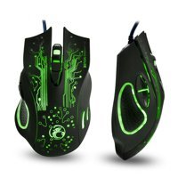 Hemobllo Programlanabilir RGB Makrolu Kablolu Siyah-Yeşil Optik Gaming Mouse