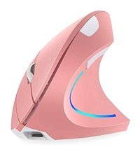 Jingyi RGB Ergonomik Dikey Makrolu Kablosuz Pembe Optik Mouse