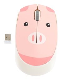 Hemobllo Domuz Görünümlü Sessiz Kablosuz Pembe Optik Mouse