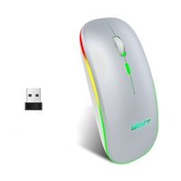 Qaohe RGB Sessiz Kablosuz Gri Optik Mouse