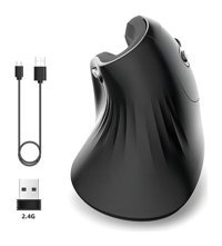 Hallow T27 Ergonomik Dikey Makrolu Kablosuz Siyah Optik Mouse