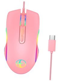 Osaladı RGB Makrolu Kablolu Pembe Optik Gaming Mouse