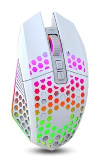 Lazmin112 RGB Sessiz Makrolu Kablosuz Beyaz Optik Gaming Mouse