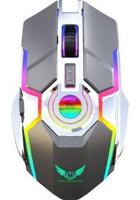 Jingyi RGB Ergonomik Makrolu Kablosuz Gri Optik Gaming Mouse