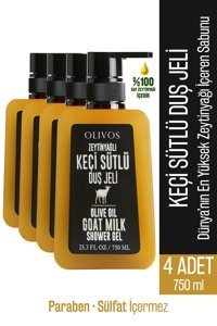 Olivos Parabensiz Keçi Sütü-Zeytinyağı Nemlendirici Duş Jeli 4x750 ml