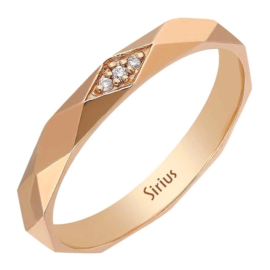 Sirius Pırlanta Pırlanta Beyaz Taşlı 8 Ayar Rose Gold Kadın Alyans