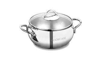 Cookcase Asel Cam Kapaklı Çelik 20 cm Derin Tencere