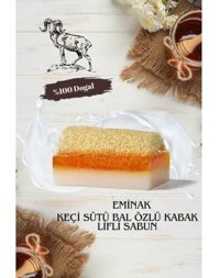 Eminak Doğal Kabak Lifli Kabak Lifli-Keçi Sütlü Katı Sabun 130 gr