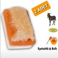 Abu Şifa El Yapımı Doğal Bal-Eşek Sütü-Kabak Lifli Katı Sabun 2x120 gr