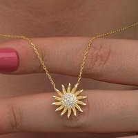 Serra Jewels Güneş Beyaz Zirkon Taşlı 925 Ayar Kararmayan Forse Zincir Kadın Gümüş Kolye 45 cm