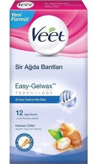 Veet Badem Yağı Hassas Ciltler 12 Adet Tüm Vücut Ağda Bandı