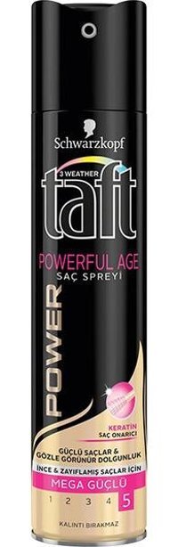 Schwarzkopf Taft Powerful Age Dolgunlaştırıcı/Hacim Keratinli Ekstra Güçlü Saç Spreyi 250 ml