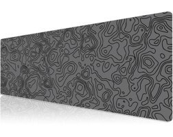 KlasseGear Grey Map Lines 90x40 cm XXL Gaming Mousepad Gri