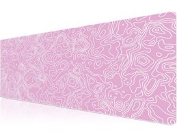 KlasseGear Pink Map Lines 90x40 cm XXL Gaming Mousepad Pembe