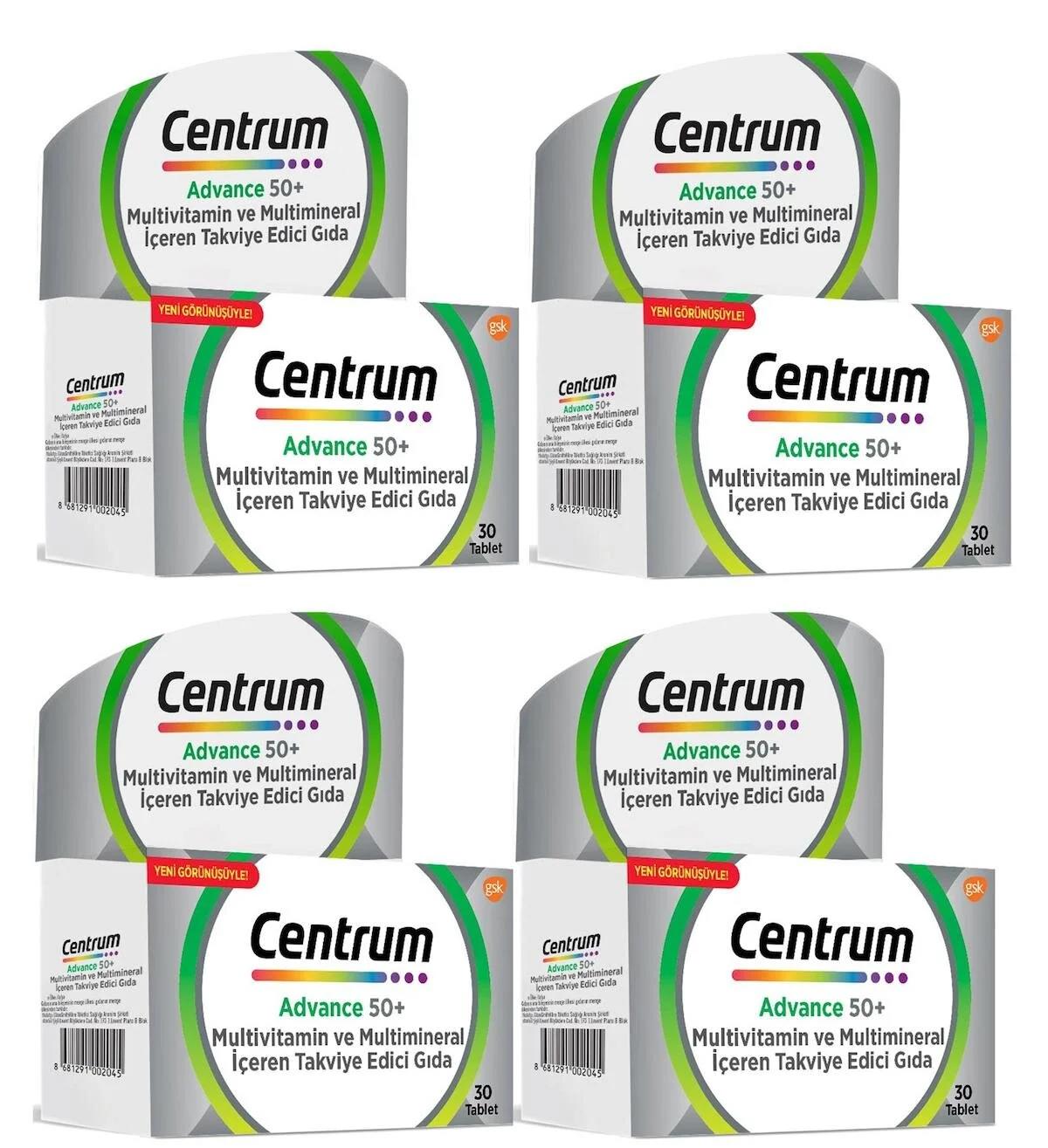 Centrum Advance Aromasız Yetişkin Vitamin 4x30 Adet Tablet