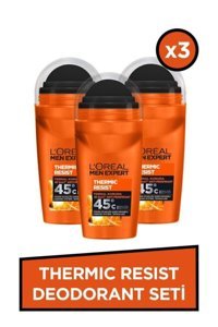 L'Oréal Paris Thermic Resist Pudrasız Ter Önleyici Antiperspirant Roll-On Erkek Deodorant 3x50 ml