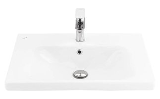 Creavit Eksen Ek065 Klasik Tekli 65 cm Seramik Tezgah Üstü Dikdörtgen Lavabo Beyaz