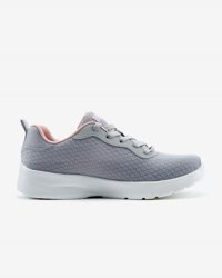 Skechers Dynamight 2.0 Eye To Eye 12964TK-LGPK Ortopedik Bağcıklı Kadın Koşu Ayakkabısı Gri