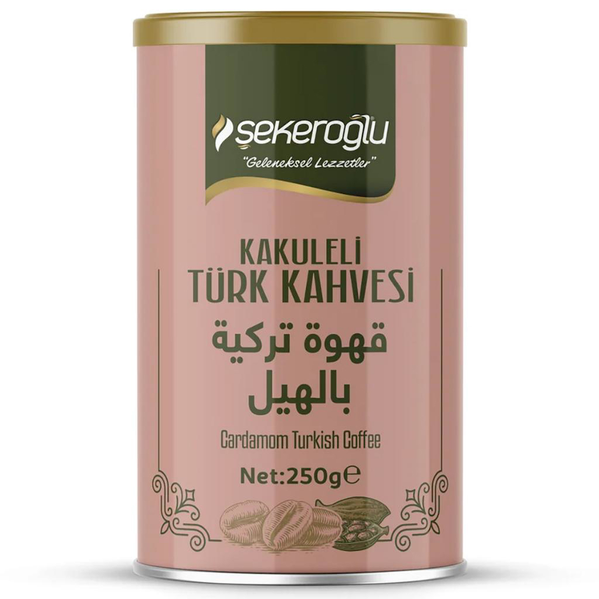 Şekeroğlu Kakuleli Türk Kahvesi 250 Gr Özel Silindir Kutu