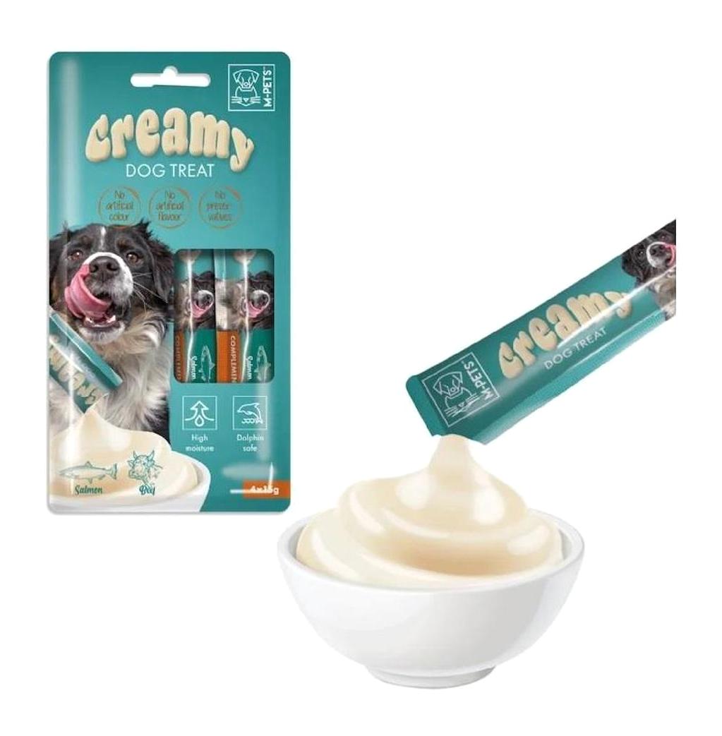 M Pets Somonlu-Biftekli Sıvı Köpek Maması 4 x 15 gr Tekli