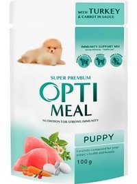 Optimeal Süper Premium Hindi-Havuç Ezme Yavru Köpek Maması 6 x 100 gr 6'lı