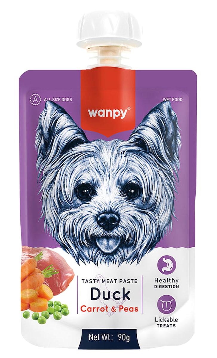 Wanpy Havuçlu-Ördek Ezme Köpek Maması 10 x 90 gr 10'lu