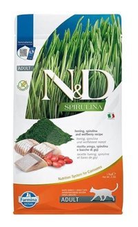 N&d Spirulina Kurt Üzümü-Ringa Balığı Tahılsız Yetişkin Kedi Maması 1.5 kg