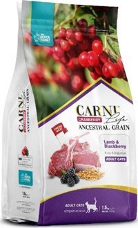 Carni-Life Kızılcık-Kuzu Eti-Böğürtlenli Tahıllı Yetişkin Kedi Maması 1.5 kg