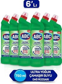 Abc Ultra Dağ Rüzgarı Banyo-Tuvalet İçin Konsantre Jel Çamaşır Suyu 6x750 ml