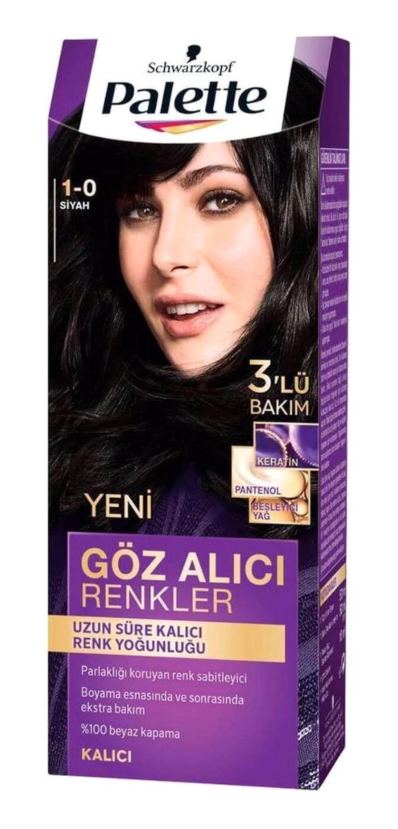 Schwarzkopf Palette Göz Alıcı Renkler 1.0 Siyah Krem Saç Boyası 50 ml