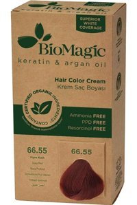 BioMagic Keratin & Argan Yağı 66.55 Vişne Kızılı Krem Saç Boyası 60 Ml