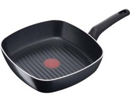 Tefal Plastik Saplı Titanyum 26 cm Grill Tava Siyah