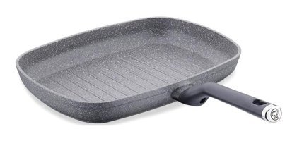 Korkmaz Palma Plastik Saplı Granit 35x25 cm Grill Tava Gri