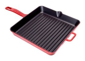 Sürel Kare Döküm 30 cm Grill Tava Kırmızı