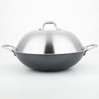 Carl Schmidt Sohn Altena Metal Saplı Demir Döküm 36 cm Wok Tava Gri