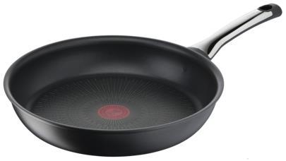 Tefal 6X Excellence Plastik Saplı Titanyum 22 cm Düz Tava Siyah